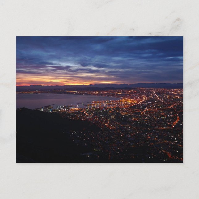 Capetown på natten vykort (Framsida)