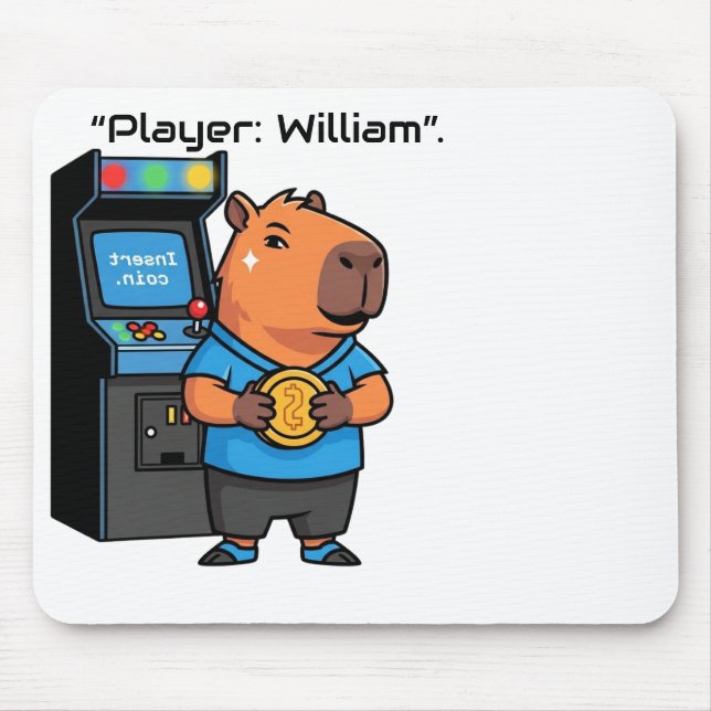 Capibara Arcade Gamer Mousepad Musmatta (Framsidan)