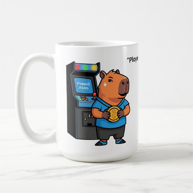 Capibara Arcade Gamer Water Bottle Kaffemugg (Vänster)