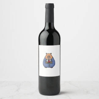 Capibara valentine's day wine vinflaska etikett