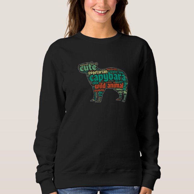Capibara Wildlife Animal Capybara Word Cloud T Shirt (Framsida)