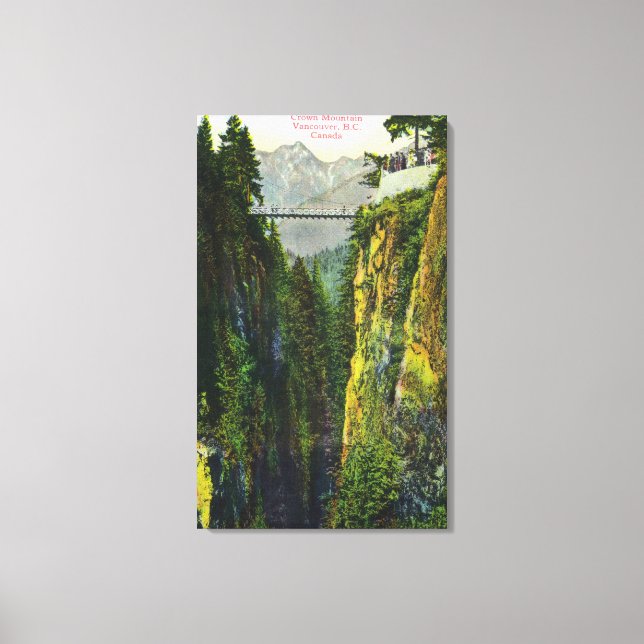 Capilano Canyon View of Krona Mountain Canvastryck (Framsida)