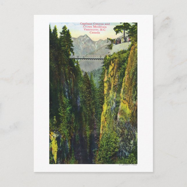 Capilano Canyon View of Krona Mountain Vykort (Framsida)