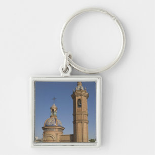 Capilla del Carmen, Sevilla, Spanien Fyrkantig Silverfärgad Nyckelring