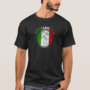 Capisci Vaffanculo Italiano Flagga Hand Gesture T Shirt