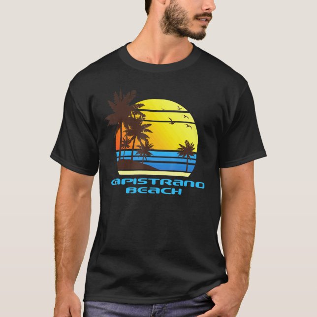 Capistrano Beach Surfa Sail Sunset Handflatan Ocea T Shirt (Framsida)