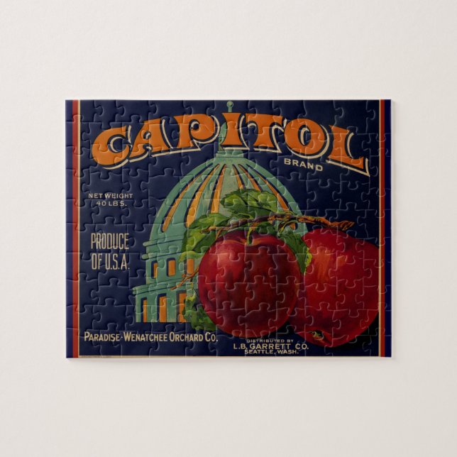Capital Apple Etikett Sacramento Pussel (Horisontell)
