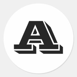 Capital Brev A - liten runda Stickers av Janz Runt Klistermärke