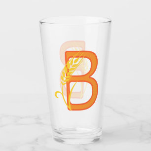 Capital brev B blommigt monogram Glaskopp