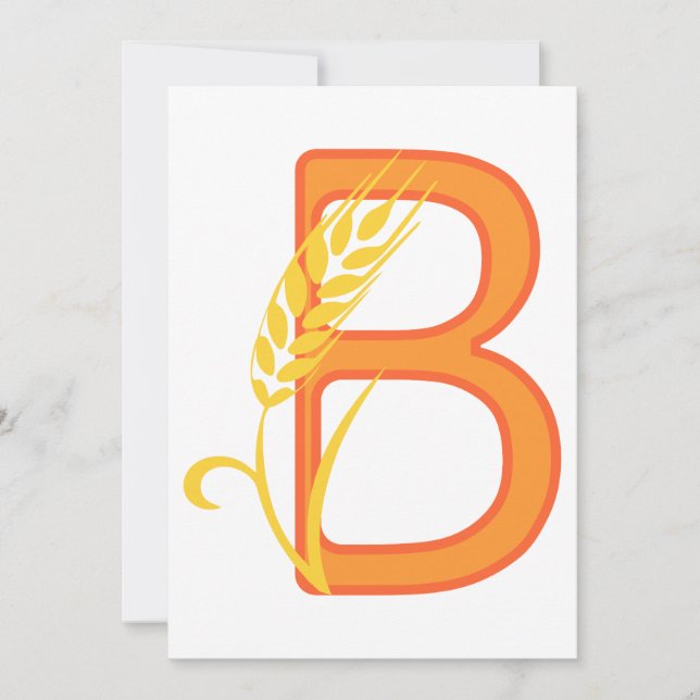 Capital brev B blommigt monogram Inbjudningar (Framsida)