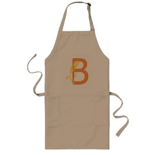 Capital brev B blommigt monogram Långt Förkläde
