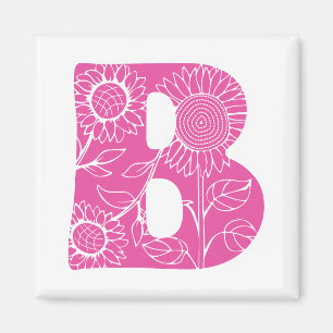 Capital brev B blommigt monogram Magnet