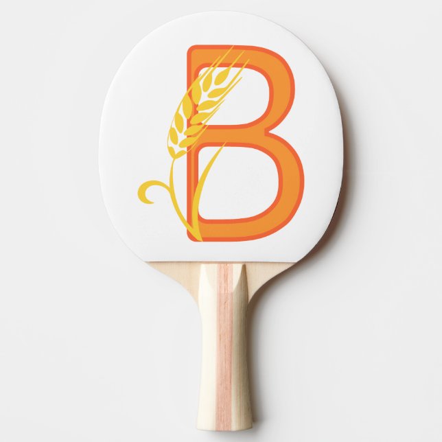 Capital brev B blommigt monogram Pingisracket (Framsidan)