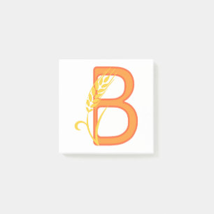 Capital brev B blommigt monogram Post-it Block