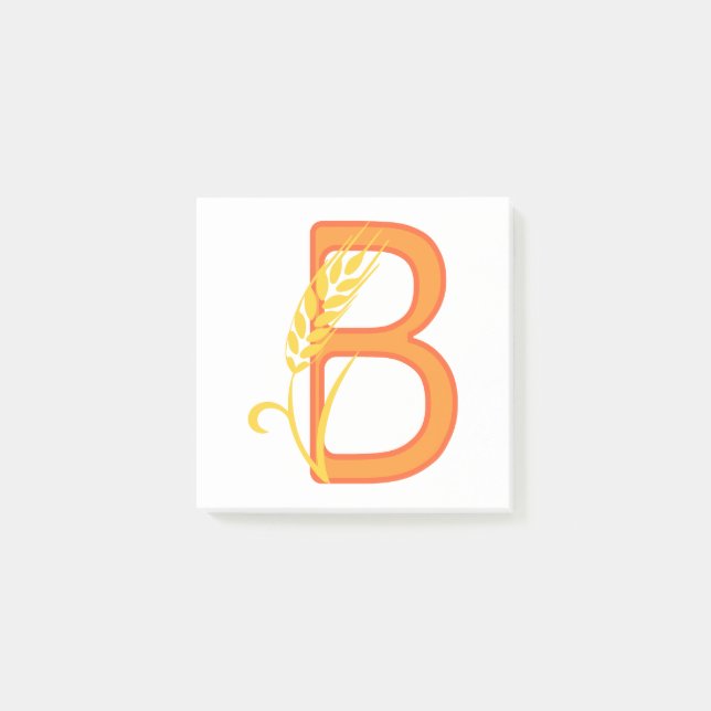 Capital brev B blommigt monogram Post-it Block (Framsida)