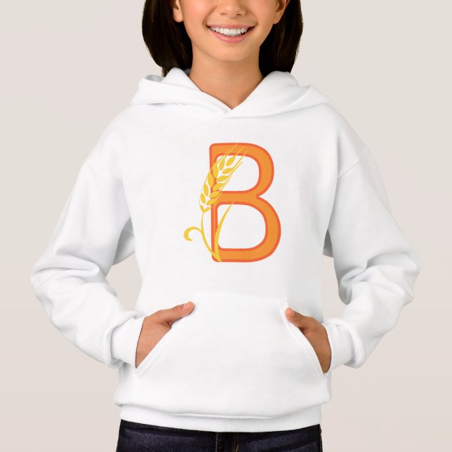 Capital brev B blommigt monogram T Shirt (Framsida)