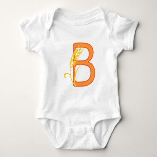 Capital brev B blommigt monogram T Shirt (Framsida)