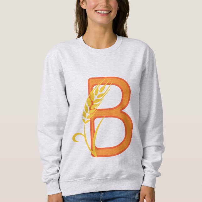 Capital brev B blommigt monogram T Shirt (Framsida)