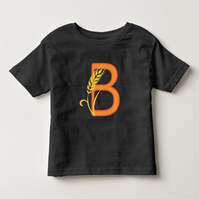 Capital brev B blommigt monogram T Shirt (Framsida)