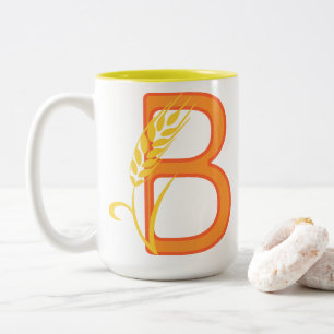 Capital brev B blommigt monogram Två-Tonad Mugg