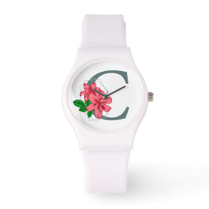 Capital brev C blommigt monogram Armbandsur