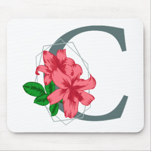 Capital brev C blommigt monogram Musmatta