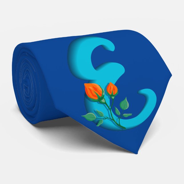Capital brev E blommigt monogram Slips (Rullad)