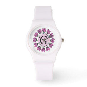 Capital brev G blommigt monogram Armbandsur