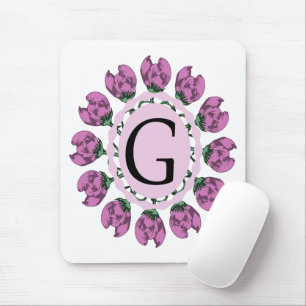 Capital brev G blommigt monogram Musmatta