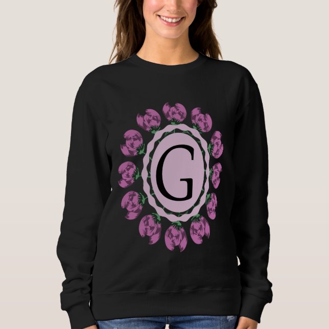 Capital brev G blommigt monogram T Shirt (Framsida)