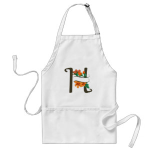 Capital brev H blommigt monogram Förkläde