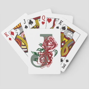 Capital brev J blommigt monogram Casinokort