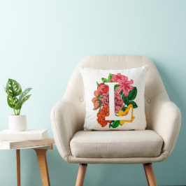 Capital brev L blommigt monogram Kudde