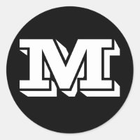 Capital Brev M Large Round Stickers av Janz