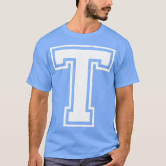 Capital Brev Namn Initial Monogram T White Text Shirt