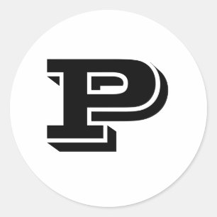Capital Brev P Small Round Stickers av Janz Runt Klistermärke