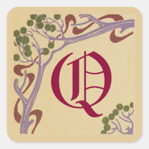 Capital Brev Q Art nouveau Stickers av Janz Fyrkantigt Klistermärke