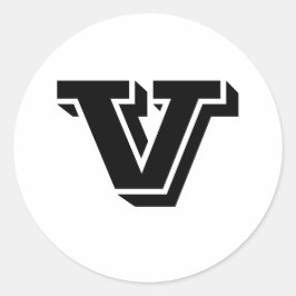 Capital Brev V Small Round Stickers av Janz Runt Klistermärke