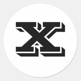 Capital Brev X Small Round Stickers av Janz Runt Klistermärke
