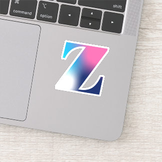 Capital Brev Z Monogram Gradient Rosa Blue White Klistermärken