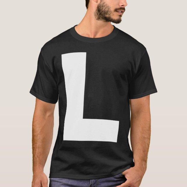 Capital L Bold Alphabet Letter Monogram Uppercase  T Shirt (Framsida)