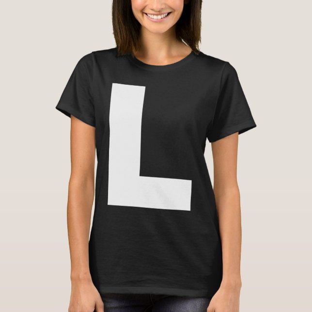 Capital L Bold Alphabet Letter Monogram Uppercase  T Shirt (Framsida)
