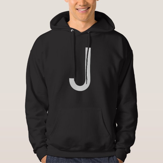 Capital Letter J Monogram Poppins Font Initial Alp Hoodie (Framsida)