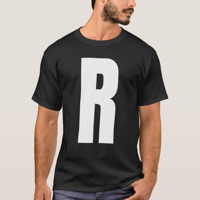 Capital Letter R Monogram Anton Font Initial Alpha T Shirt (Framsida)