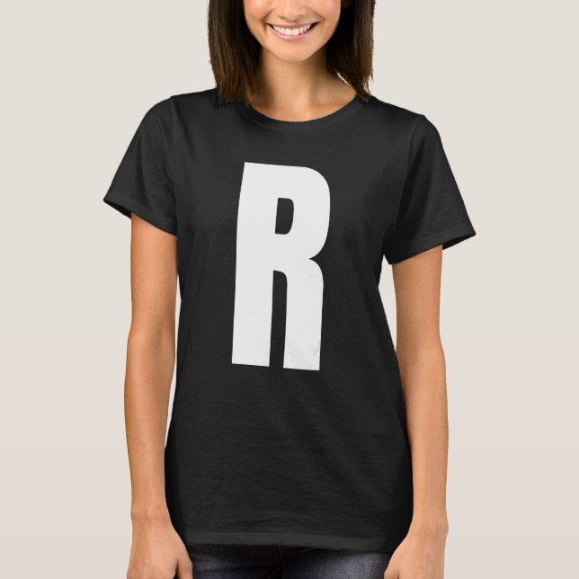Capital Letter R Monogram Anton Font Initial Alpha T Shirt (Framsida)