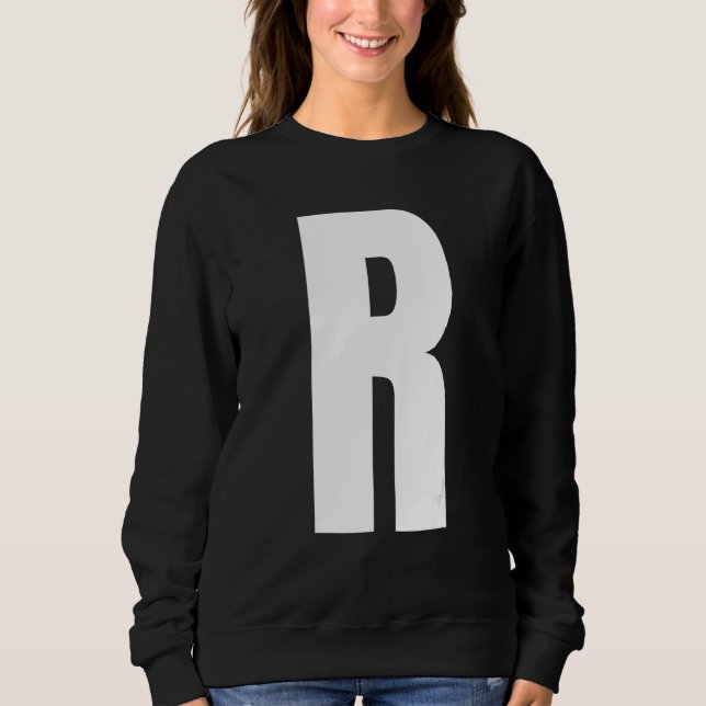 Capital Letter R Monogram Anton Font Initial Alpha T Shirt (Framsida)