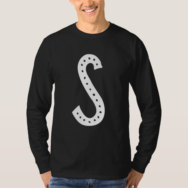Capital Letter S Monogram Initial Alphabet T Shirt (Framsida)