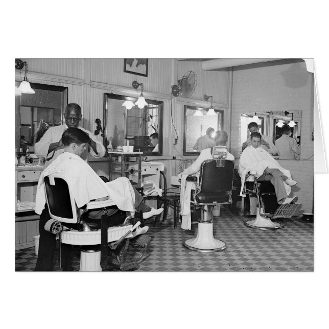 Capitol Barber Shop, 1938 Hälsningskort (Framsidan Horizontal)
