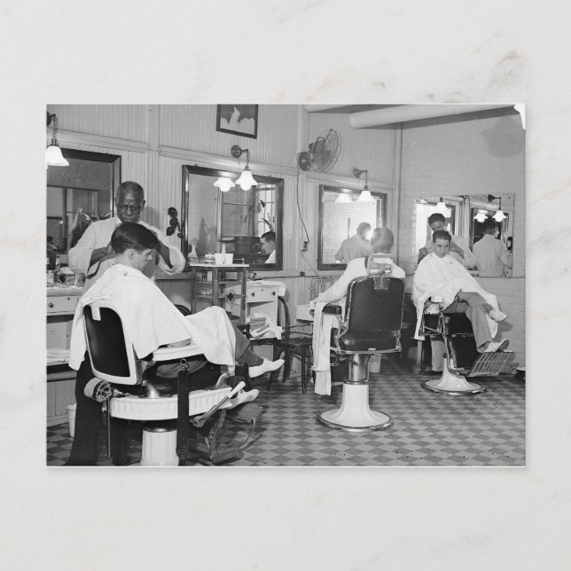 Capitol Barber Shop, 1938 Vykort (Framsida)