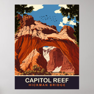 Capitol Reef, Hickman Bridge, Resa Poster